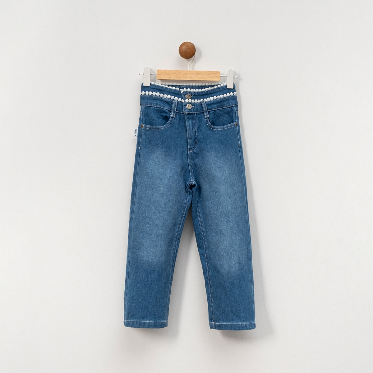 KIZ ÇOCUK 5-8 YAŞ BELİ GÜPÜRLÜ PANTOLON -