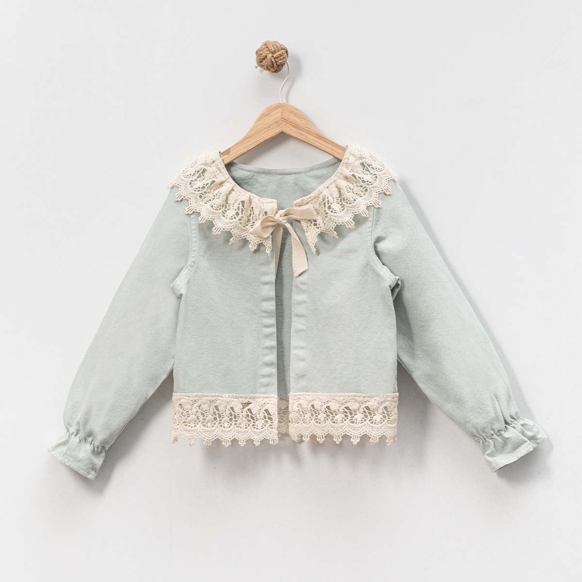 KIZ ÇOCUK 5-8 YAŞ DANTELLİ HAM KOT CEKET 