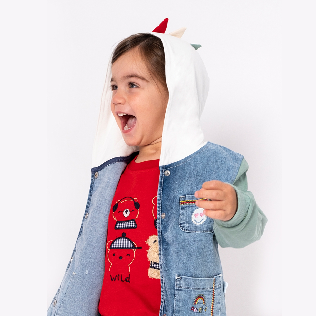 МАЛЬЧИК 1–4 ЛЕТ ДЖИНСОВАЯ КУРТКА С КАПЮШОНОМ 