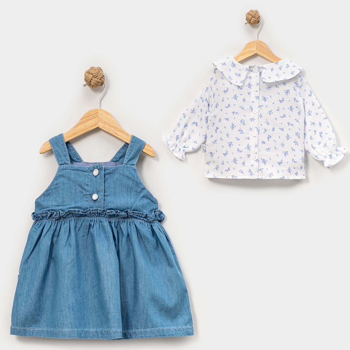 KIZ ÇOCUK  9-24 AY GÖMLEK KOT ELBİSE 