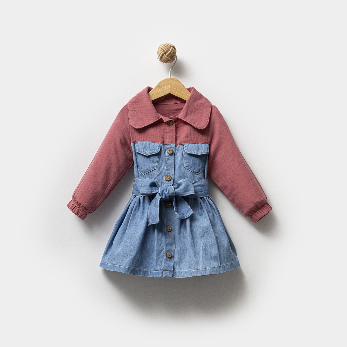 ДЕВОЧКА 1-4 ЛЕТ ДЖИНСОВОЕ ПЛАТЬЕ МУСЛИН