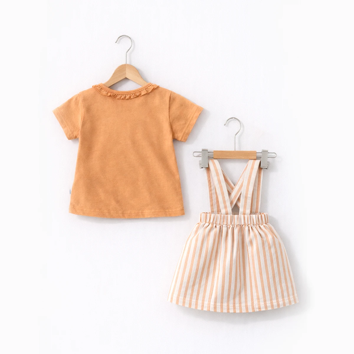 KIZ ÇOCUK 1-4 YAŞ ÇİZGİLİ ETEK TİŞÖRT TAKIM 