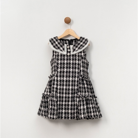 KIZ ÇOCUK 5-8 YAŞ KARELİ ELBİSE