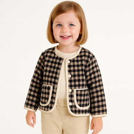 KIZ ÇOCUK 1-4 YAŞ WELSOFT ASTARLI PÖTİKARE CEKET