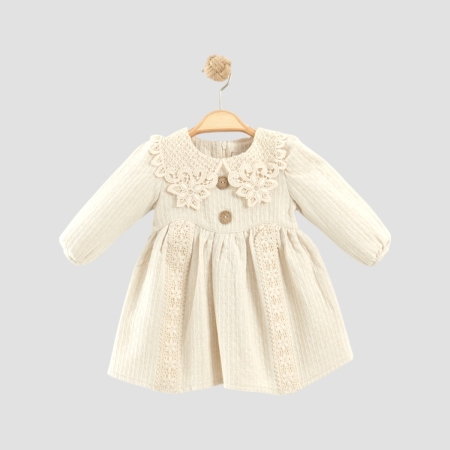 KIZ ÇOCUK 6-24 AY KETEN ELBİSE 