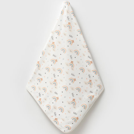 GÖKKUŞAĞI DESENLİ 100 PAMUK BEBEK BATTANİYESİ - RENKLİ