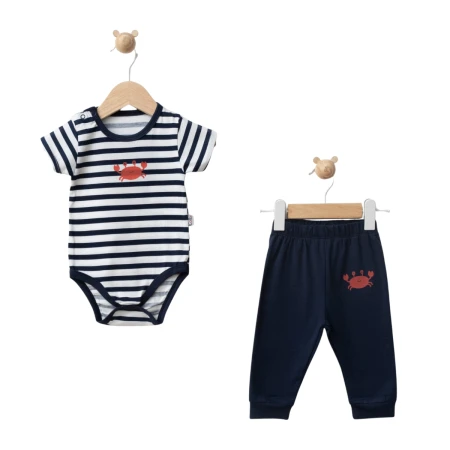 BABY BOY 1-12 MONTHS STRIPED DOUBLE SET