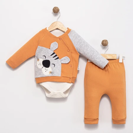 ERKEK BEBEK 3-9 AY TIGER NAKIŞLI 3 LÜ TAKIM 