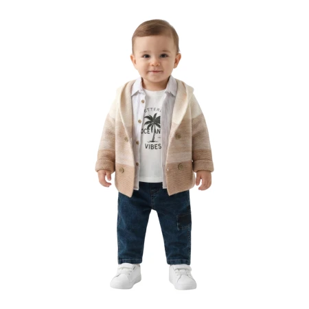 ERKEK BEBEK 6-24 AY TRİKO HIRKALI 4 LÜ TAKIM 