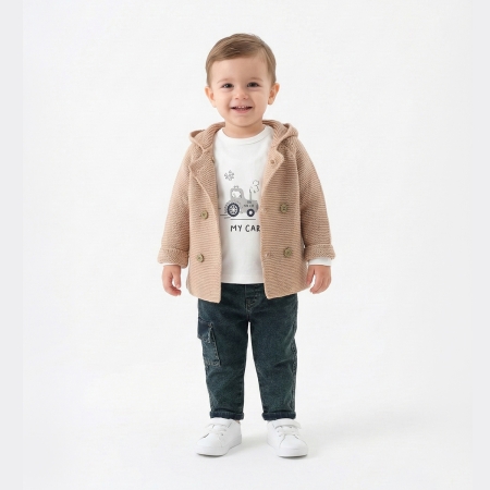 ERKEK BEBEK 6-24 AY TRİKO HIRKALI TAKIM 