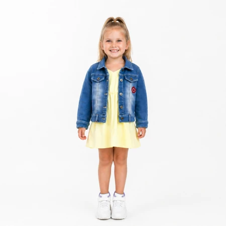 ДЕВОЧКА 3-6 ЛЕТ ДЖИНСОВАЯ КУРТКА С ПРИНТОМ КРОЛИКА