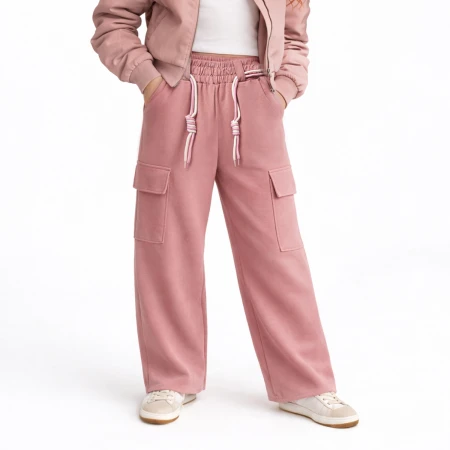 KIZ 9-12 YAŞ 2İP KARGO CEP PANTOLON 