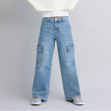 KIZ 9-12 YAŞ KARGO KOT PANTOLON 