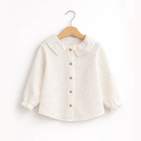 KIZ ÇOCUK 1-4 YAŞ BEYAZ GÖMLEK 