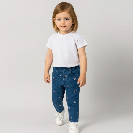 KIZ ÇOCUK 1-4 YAŞ FİYOK NAKIŞLI PANTOLON 