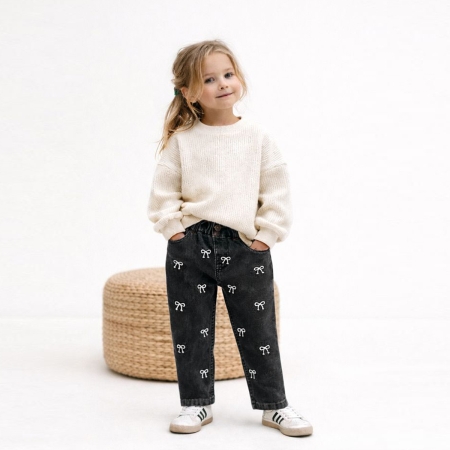 KIZ ÇOCUK 1-4 YAŞ FİYONK NAKIŞLI PANTOLON 