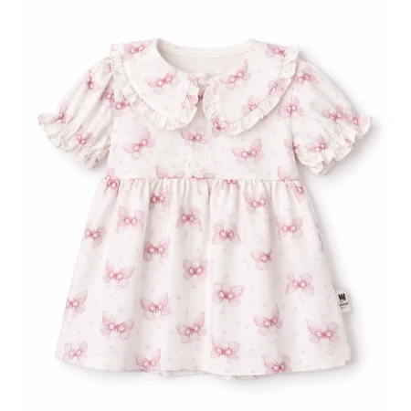 KIZ ÇOCUK 1-5 YAŞ FIRFIRLI PAMUKLU ELBİSE 