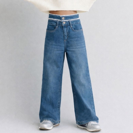 KIZ ÇOCUK 5-8 YAŞ BELİ GÜPÜRLÜ PANTOLON 