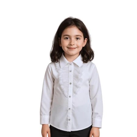 KIZ ÇOCUK 5-8 YAŞ BEYAZ GÖMLEK