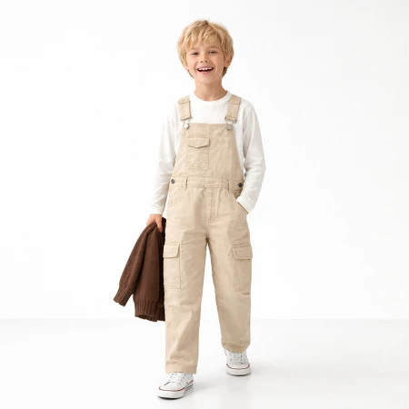 UNISEX 6-8 YAŞ CEP DETAYLI HAM SALOPET 