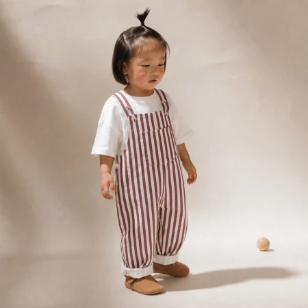 UNISEX 9-24 AY ÇİZGİLİ HAM KOT SALOPET