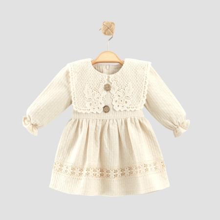 KIZ ÇOCUK 6-24 AY KETEN ELBİSE 