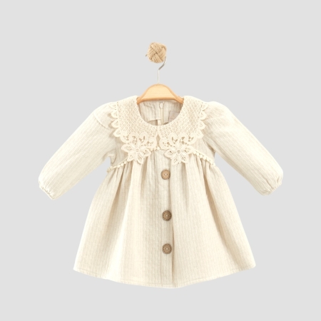 KIZ ÇOCUK 6-24 AY KETEN ELBİSE