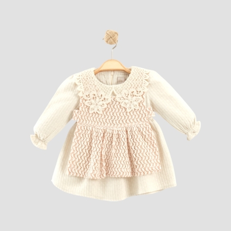 KIZ ÇOCUK 6-24 AY KETEN ELBİSE 