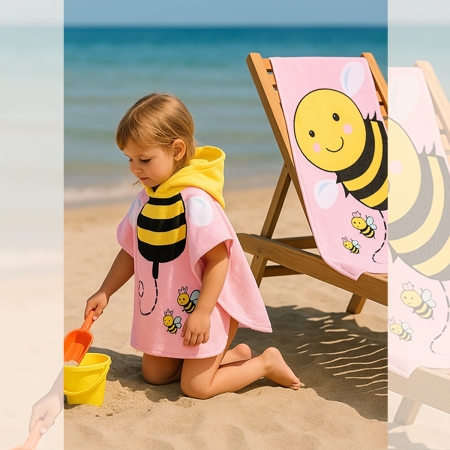 ARI DESENLİ ÇOCUK PANÇO HAVLU 