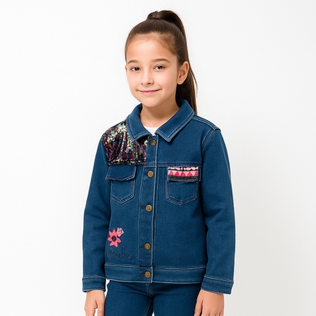 KIZ 7-9 YAŞ KOT CEKET 