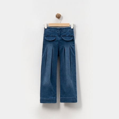 KIZ ÇOCUK 5-8 YAŞ PİLELİ KOT PANTOLON 