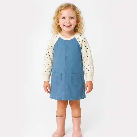 OVERDO BASKILI KOT ELBİSE - BEYAZ