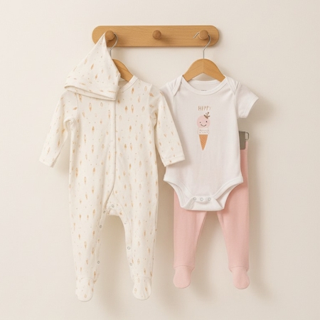 KIZ BEBEK 3-6 AY BASKILI 4 LÜ TAKIM 